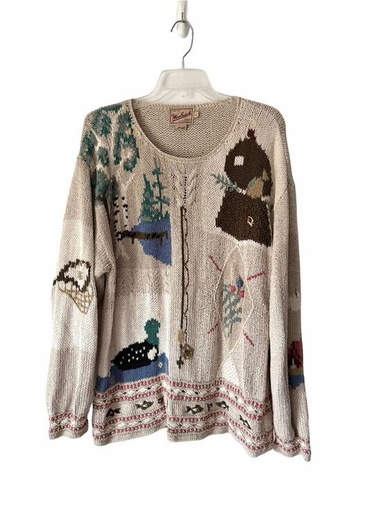 Woolrich Sweaters - Woolrich Linen Cotton Sweater Fishing Pole Duck Long size XL